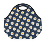 Polka Dot Daisy Floral Pattern Print Neoprene Lunch Bag