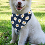 Polka Dot Daisy Floral Pattern Print Over The Collar Dog Bandana