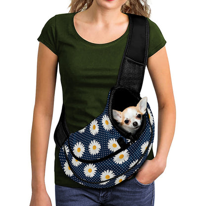 Polka Dot Daisy Floral Pattern Print Pet Sling Carrier