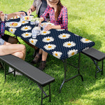 Polka Dot Daisy Floral Pattern Print Picnic Table Cover