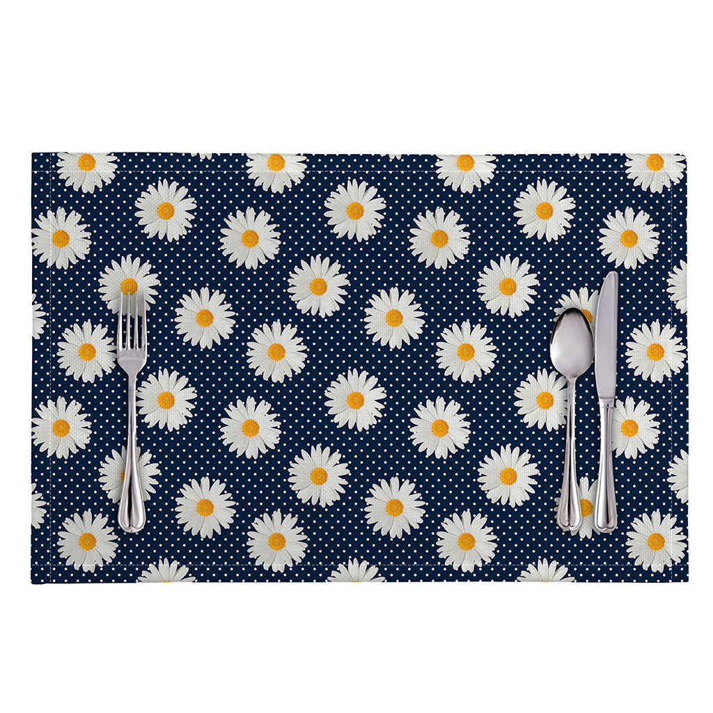 Polka Dot Daisy Floral Pattern Print Placemat