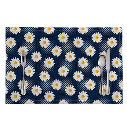 Polka Dot Daisy Floral Pattern Print Placemat