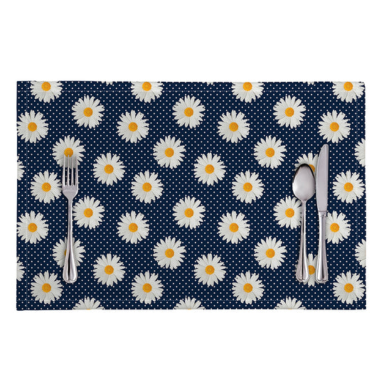 Polka Dot Daisy Floral Pattern Print Placemat