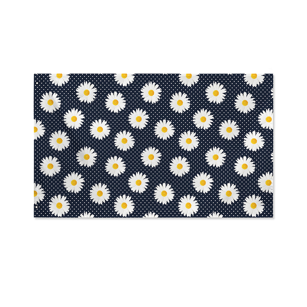 Polka Dot Daisy Floral Pattern Print Polyester Flag