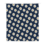 Polka Dot Daisy Floral Pattern Print Polyester Shower Curtain