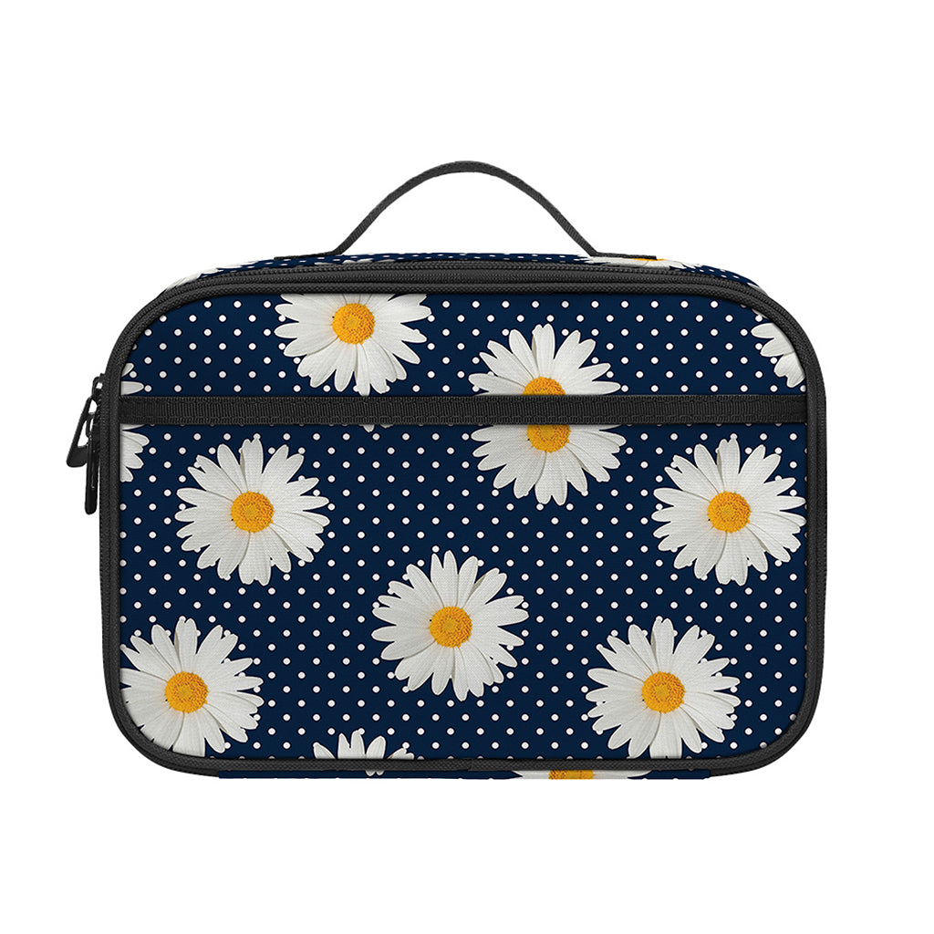 Polka Dot Daisy Floral Pattern Print Portable Lunch Bag