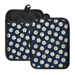 Polka Dot Daisy Floral Pattern Print Pot Holders With Pocket