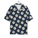 Polka Dot Daisy Floral Pattern Print Rayon Hawaiian Shirt