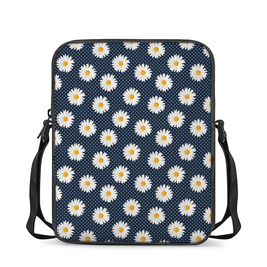 Polka Dot Daisy Floral Pattern Print Rectangular Crossbody Bag