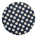 Polka Dot Daisy Floral Pattern Print Round Blanket