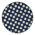 Polka Dot Daisy Floral Pattern Print Round Floor Mat