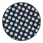 Polka Dot Daisy Floral Pattern Print Round Floor Mat