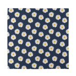 Polka Dot Daisy Floral Pattern Print Silk Bandana