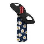 Polka Dot Daisy Floral Pattern Print Single Neoprene Wine Tote