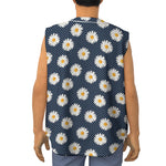 Polka Dot Daisy Floral Pattern Print Sleeveless Baseball Jersey