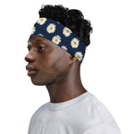 Polka Dot Daisy Floral Pattern Print Sports Headband