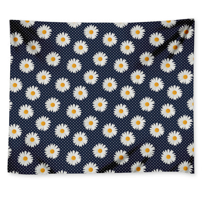 Polka Dot Daisy Floral Pattern Print Tapestry