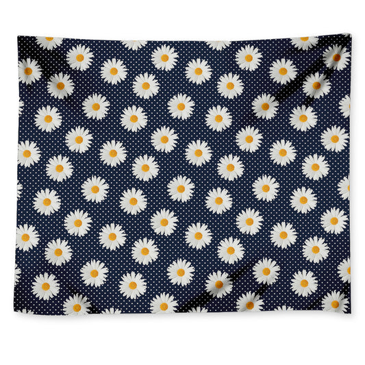 Polka Dot Daisy Floral Pattern Print Tapestry