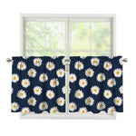 Polka Dot Daisy Floral Pattern Print Tier Curtains