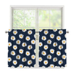 Polka Dot Daisy Floral Pattern Print Tier Curtains