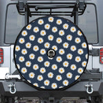 Polka Dot Daisy Floral Pattern Print Tire Cover With Camera Hole