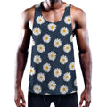 Polka Dot Daisy Floral Pattern Print Men's Workout Tank Top
