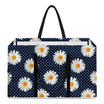 Polka Dot Daisy Floral Pattern Print Utility Tote Bag