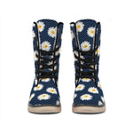 Polka Dot Daisy Floral Pattern Print Winter Boots