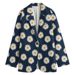 Polka Dot Daisy Floral Pattern Print Women's Blazer