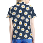 Polka Dot Daisy Floral Pattern Print Women's Polo Shirt