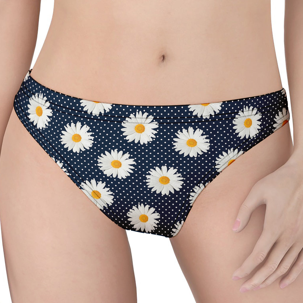 Polka Dot Daisy Floral Pattern Print Women's Thong