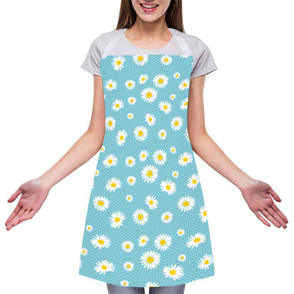 Polka Dot Daisy Flower Pattern Print Adjustable Apron