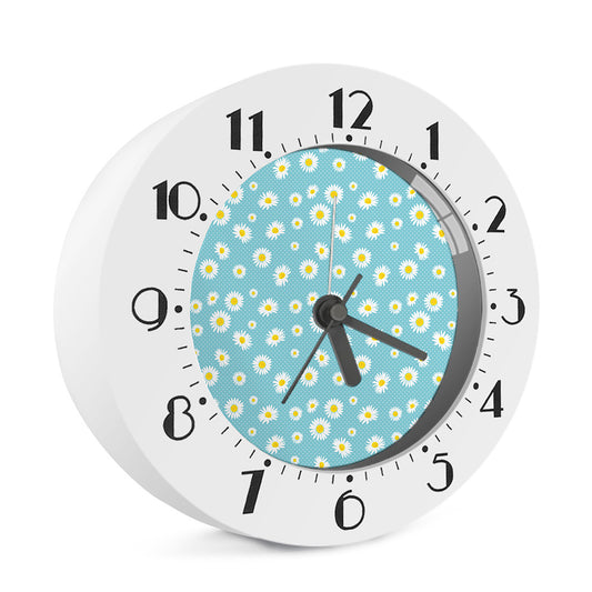 Polka Dot Daisy Flower Pattern Print Alarm Clock