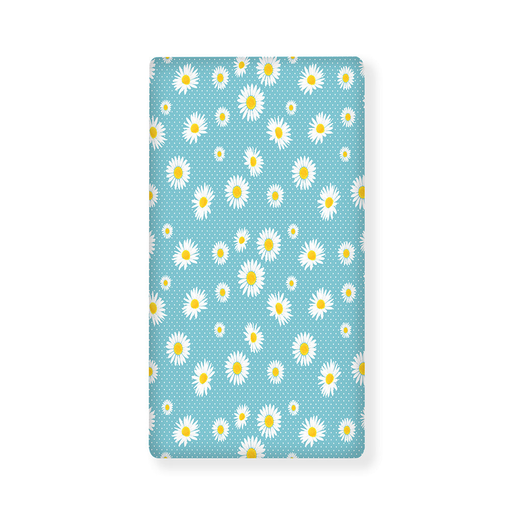 Polka Dot Daisy Flower Pattern Print Baby Crib Sheet