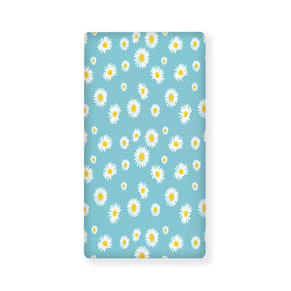 Polka Dot Daisy Flower Pattern Print Baby Crib Sheet