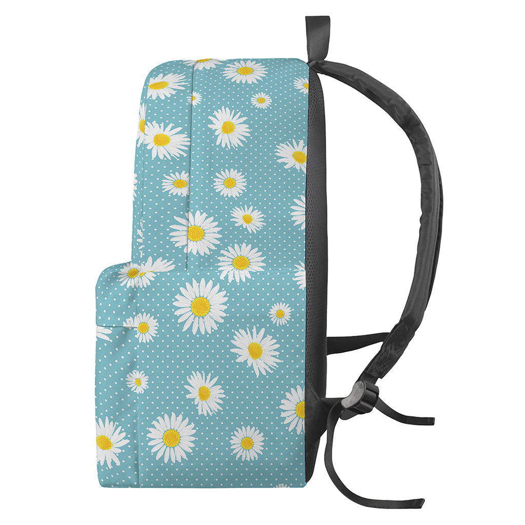Polka Dot Daisy Flower Pattern Print Backpack