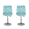 Polka Dot Daisy Flower Pattern Print Bar Stool Covers