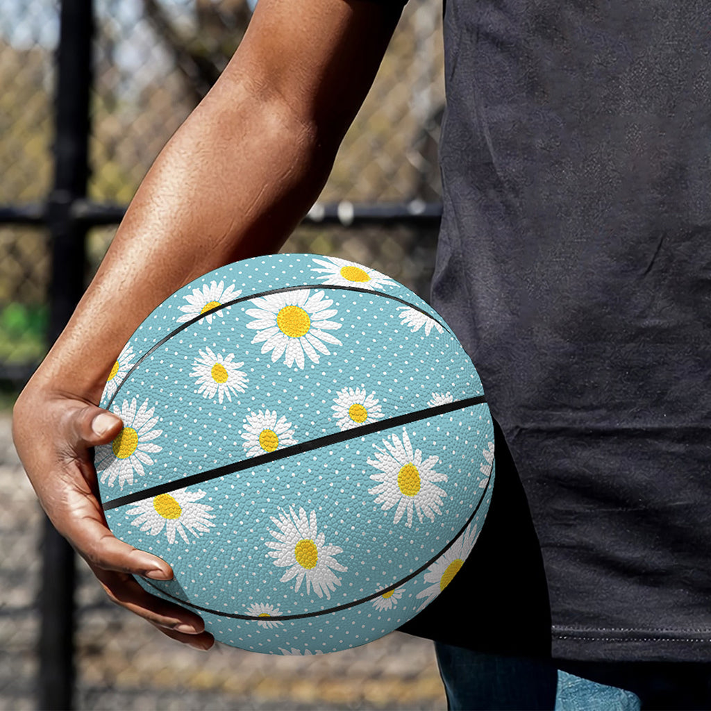 Polka Dot Daisy Flower Pattern Print Basketball