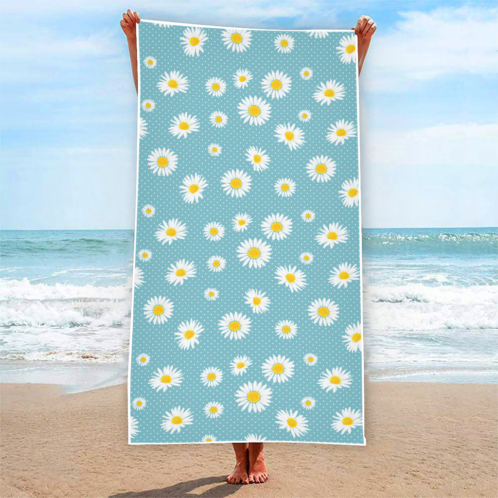 Polka Dot Daisy Flower Pattern Print Beach Towel