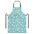 Polka Dot Daisy Flower Pattern Print Bib Apron With Pocket
