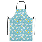 Polka Dot Daisy Flower Pattern Print Bib Apron With Pocket