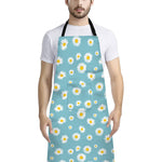 Polka Dot Daisy Flower Pattern Print Bib Apron With Pocket