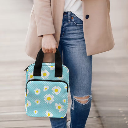 Polka Dot Daisy Flower Pattern Print Bible Tote Bag