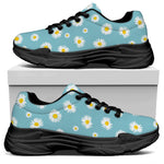 Polka Dot Daisy Flower Pattern Print Black Chunky Shoes