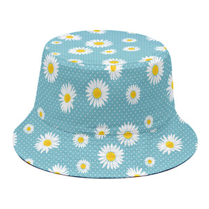 Polka Dot Daisy Flower Pattern Print Bucket Hat