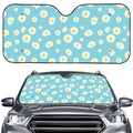 Polka Dot Daisy Flower Pattern Print Car Windshield Sun Shade