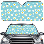 Polka Dot Daisy Flower Pattern Print Car Windshield Sun Shade