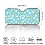 Polka Dot Daisy Flower Pattern Print Car Windshield Sun Shade