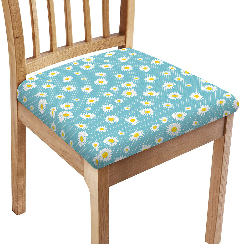 Polka Dot Daisy Flower Pattern Print Chair Cushion Cover