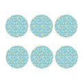 Polka Dot Daisy Flower Pattern Print Coaster Set